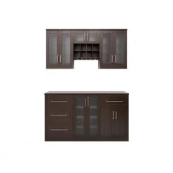 Home Bar 21 in. Espresso Cabinet Set (7-Piece) by NewAge Products