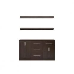 Home Bar 21 in. Espresso Cabinet Set (6-Piece) by NewAge Products