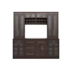 Home Bar 21 in. Espresso Cabinet Set (9-Piece) by NewAge Products