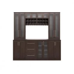 Home Bar 21 in. Espresso Cabinet Set (9-Piece) by NewAge Products