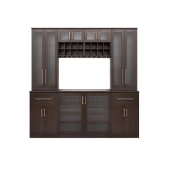 Home Bar 21 in. Espresso Cabinet Set (8-Piece) by NewAge Products