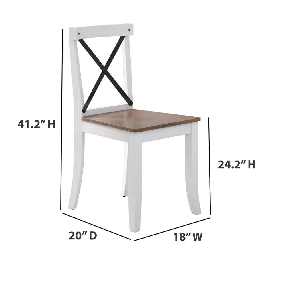 Eureka White Solid Wood Dining Chairs (Set of 2) by Twin Star Home 5 Eureka White Solid Wood Dining Chairs (Set of 2) by Twin Star Home - Image 5