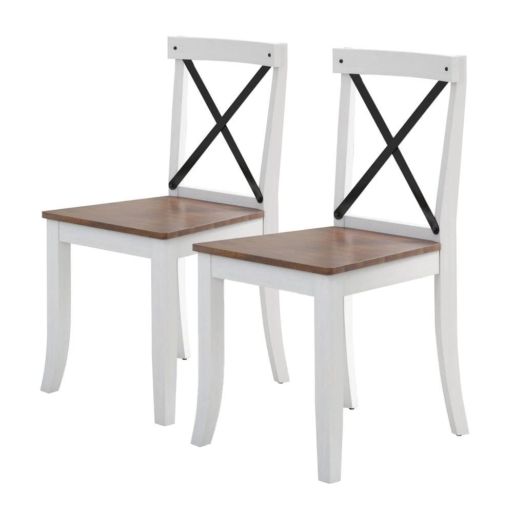 Eureka White Solid Wood Dining Chairs (Set of 2) by Twin Star Home 1 Eureka White Solid Wood Dining Chairs (Set of 2) by Twin Star Home