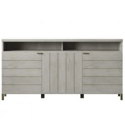 59.5 in. Fairfax Oak TV Stand Fits TV's up to 65 in. with Adjustable Shelves by Twin Star Home