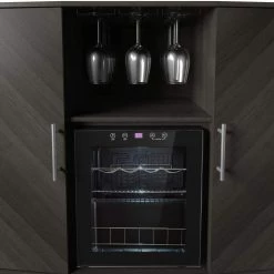 15-Bottle Wine Cabinet in Filmore Oak with Cooler by Twin Star Home -Twin Star Home Sales Store filmore oak twin star home bar cabinets dc6909 po126 1f 1000