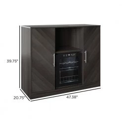 15-Bottle Wine Cabinet in Filmore Oak with Cooler by Twin Star Home -Twin Star Home Sales Store filmore oak twin star home bar cabinets dc6909 po126 40 1000