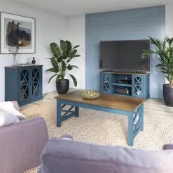 Fontana Blue Accent Cabinet with Mullions by Twin Star Home -Twin Star Home Sales Store fontana blue twin star home accent cabinets ac6092 tpp02 1f 1000