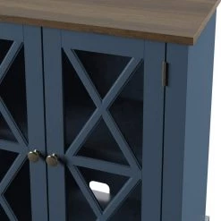 Fontana Blue Accent Cabinet with Mullions by Twin Star Home -Twin Star Home Sales Store fontana blue twin star home accent cabinets ac6092 tpp02 4f 1000