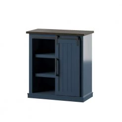 31.5 in. Fontana Blue Accent Cabinet with Sliding Barn Door and Adjustable Shelves by Twin Star Home -Twin Star Home Sales Store fontana blue twin star home accent cabinets ac6127 tpp02 44 1000