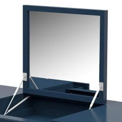 Fontana Blue Makeup Vanity with Hideaway Mirror 30.75 in. H x 47.38 in. W x 23.38 in. D by Twin Star Home -Twin Star Home Sales Store fontana blue twin star home makeup vanities vtm6999 pp02 4f 1000