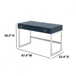 Fontana Blue Makeup Vanity with Hideaway Mirror 30.75 in. H x 47.38 in. W x 23.38 in. D by Twin Star Home -Twin Star Home Sales Store fontana blue twin star home makeup vanities vtm6999 pp02 c3 1000