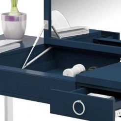 Fontana Blue Makeup Vanity with Hideaway Mirror 30.75 in. H x 47.38 in. W x 23.38 in. D by Twin Star Home -Twin Star Home Sales Store fontana blue twin star home makeup vanities vtm6999 pp02 fa 1000
