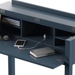 40 in. Rectangular Fontana Blue Faux Wood Secretary Desk with Power by Twin Star Home -Twin Star Home Sales Store fontana blue twin star home secretary desks odp6850 pp02 1f 1000