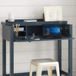 40 in. Rectangular Fontana Blue Faux Wood Secretary Desk with Power by Twin Star Home -Twin Star Home Sales Store fontana blue twin star home secretary desks odp6850 pp02 31 1000