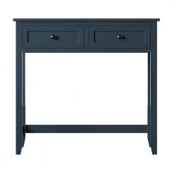 40 in. Rectangular Fontana Blue Faux Wood Secretary Desk with Power by Twin Star Home