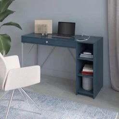 47.38 in. Fontana Blue Writing Desk with USB Charging Ports by Twin Star Home -Twin Star Home Sales Store fontana blue twin star home writing desks odp6967 pp02 31 1000