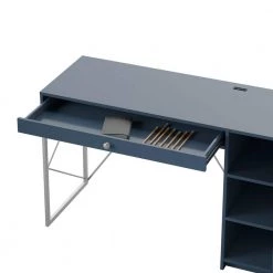 47.38 in. Fontana Blue Writing Desk with USB Charging Ports by Twin Star Home -Twin Star Home Sales Store fontana blue twin star home writing desks odp6967 pp02 77 1000