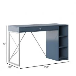 47.38 in. Fontana Blue Writing Desk with USB Charging Ports by Twin Star Home -Twin Star Home Sales Store fontana blue twin star home writing desks odp6967 pp02 c3 1000