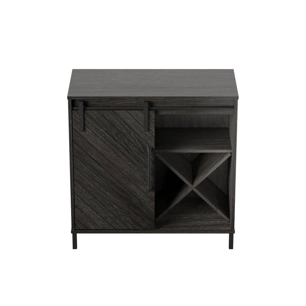 31.5 in. Fullerton Oak Accent Cabinet with Sliding Door and Wine Storage by Twin Star Home 11 31.5 in. Fullerton Oak Accent Cabinet with Sliding Door and Wine Storage by Twin Star Home - Image 11