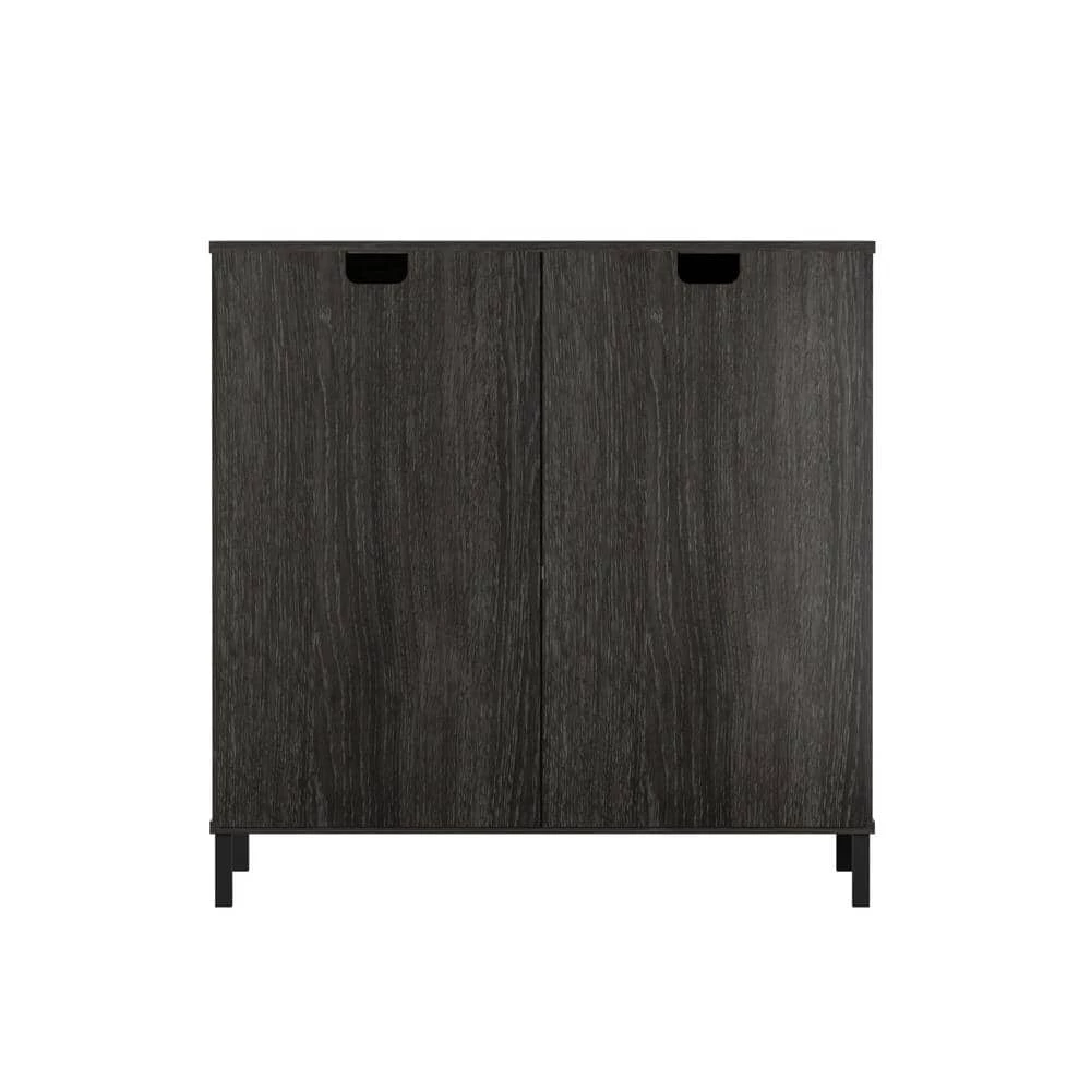 31.5 in. Fullerton Oak Accent Cabinet with Sliding Door and Wine Storage by Twin Star Home 6 31.5 in. Fullerton Oak Accent Cabinet with Sliding Door and Wine Storage by Twin Star Home - Image 6
