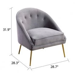 Gray Polyester Accent Arm Chair by KINWELL -Twin Star Home Sales Store gray kinwell accent chairs bsc060 gy 1f 1000