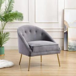 Gray Polyester Accent Arm Chair by KINWELL -Twin Star Home Sales Store gray kinwell accent chairs bsc060 gy 31 1000