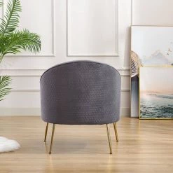 Gray Polyester Accent Arm Chair by KINWELL -Twin Star Home Sales Store gray kinwell accent chairs bsc060 gy 66 1000