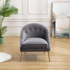 Gray Polyester Accent Arm Chair by KINWELL -Twin Star Home Sales Store gray kinwell accent chairs bsc060 gy c3 1000