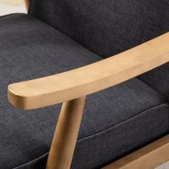 Grey Modern Upholstered Solid Wooden Lounge Chair Arm Chairs Accent With Cushion by KINWELL -Twin Star Home Sales Store gray kinwell accent chairs mla000684 grey 76 1000