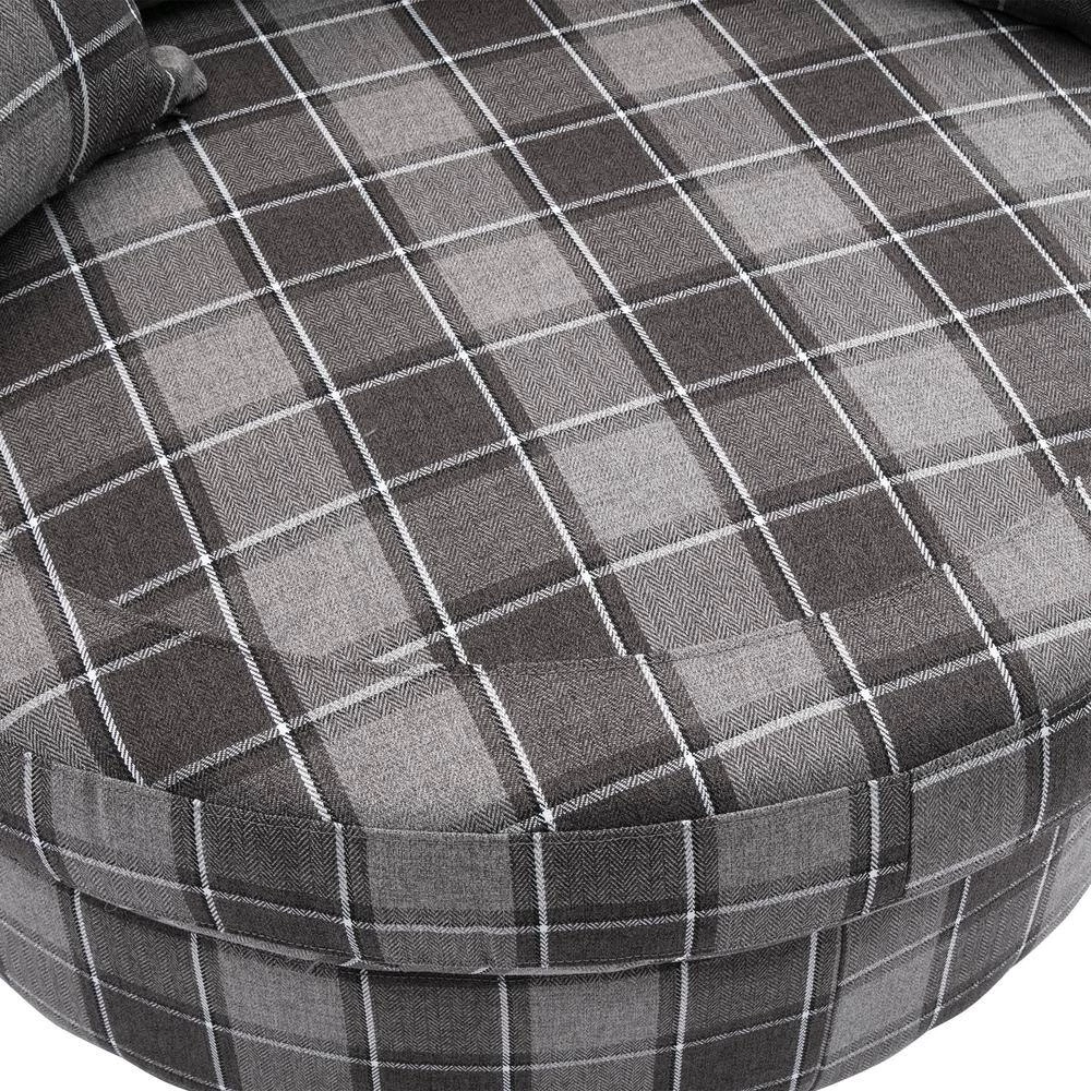 51.5 in. W Gray Upholstered Modern Leisure Swivel Barrel Chair by KINWELL 7 51.5 in. W Gray Upholstered Modern Leisure Swivel Barrel Chair by KINWELL - Image 7