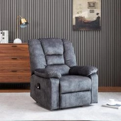 Gray Soft Microfiber Power Electric Lift Recliner with Storage for Elderly by KINWELL -Twin Star Home Sales Store gray kinwell recliners xq 547s00006 1f 1000