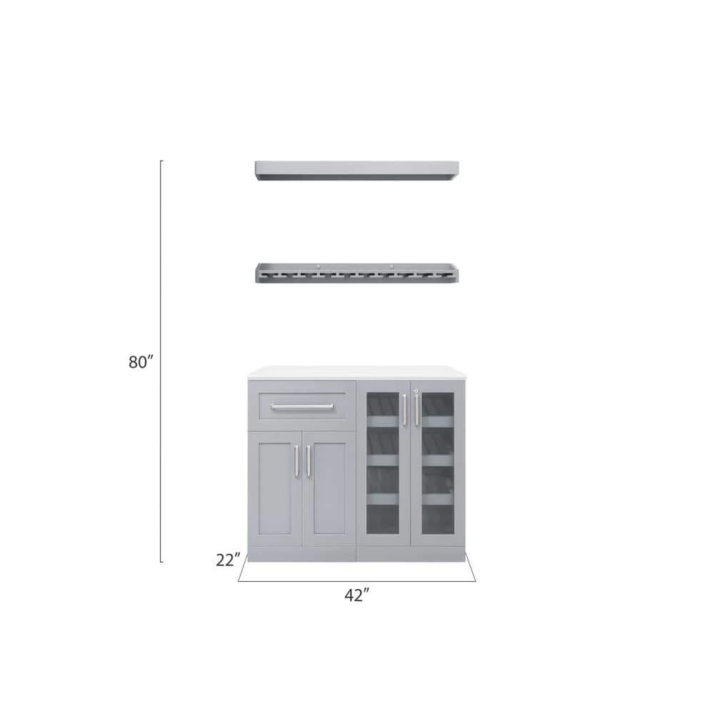 Home Bar 21 in. Gray Cabinet Set (5-Piece) by NewAge Products 5 Home Bar 21 in. Gray Cabinet Set (5-Piece) by NewAge Products - Image 5