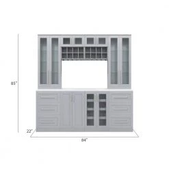 Home Bar 21 in. Gray Cabinet Set (9-Piece) by NewAge Products -Twin Star Home Sales Store gray newage products bar cabinets 61821 40 1000