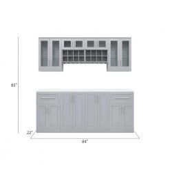 Home Bar 21 in. Gray Cabinet Set (9-Piece) by NewAge Products -Twin Star Home Sales Store gray newage products bar cabinets 62098 40 1000