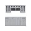 Home Bar 21 in. Gray Cabinet Set (9-Piece) by NewAge Products