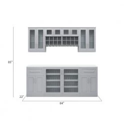 Home Bar 21 in. Gray Cabinet Set (8-Piece) by NewAge Products -Twin Star Home Sales Store gray newage products bar cabinets 62152 40 1000