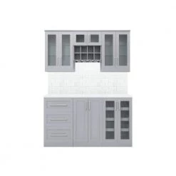 Home Bar Gray Cabinet Set (7-Piece) by NewAge Products