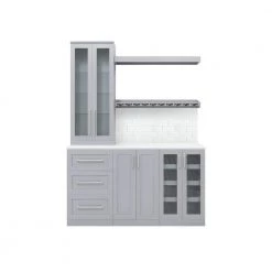 Home Bar Gray Cabinet Set (7-Piece) by NewAge Products