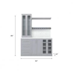 Home Bar Gray Cabinet Set (7-Piece) by NewAge Products -Twin Star Home Sales Store gray newage products bar cabinets 62602 77 1000