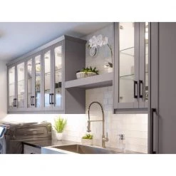 Home Bar Gray Cabinet Set with Granite Countertop and Glass Doors (5-Piece) by NewAge Products -Twin Star Home Sales Store gray newage products bar cabinets 85816 66 1000