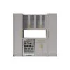 6-Piece Gray Home Bar Cabinet Set with Contemporary Brushed Brass Handles by NewAge Products