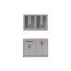5-Piece Gray Home Bar Cabinet Set with Contemporary Matte Black Handles by NewAge Products