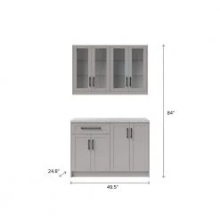 5-Piece Gray Home Bar Cabinet Set with Contemporary Matte Black Handles by NewAge Products -Twin Star Home Sales Store gray newage products bar cabinets 86414 a0 1000