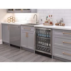5-Piece Gray Home Bar Cabinet Set with Contemporary Matte Black Handles by NewAge Products -Twin Star Home Sales Store gray newage products bar cabinets 86415 1d 1000