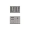 5-Piece Gray Home Bar Cabinet Set with Contemporary Matte Black Handles by NewAge Products