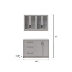 5-Piece Gray Home Bar Cabinet Set with Contemporary Matte Black Handles by NewAge Products -Twin Star Home Sales Store gray newage products bar cabinets 86415 a0 1000