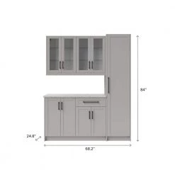 6-Piece Gray Home Bar Cabinet Set with Contemporary Matte Black Handles by NewAge Products -Twin Star Home Sales Store gray newage products bar cabinets 86421 a0 1000