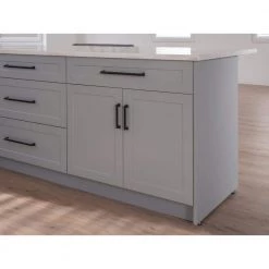 6-Piece Gray Home Bar Cabinet Set with Contemporary Matte Black Handles by NewAge Products -Twin Star Home Sales Store gray newage products bar cabinets 86423 31 1000