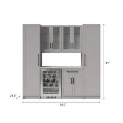 6-Piece Gray Home Bar Cabinet Set with Contemporary Matte Black Handles by NewAge Products -Twin Star Home Sales Store gray newage products bar cabinets 86423 a0 1000