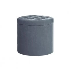 Gray Tweed Storage Ottoman by Twin Star Home